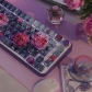 Monet Oil Painting 104+25 Cherry Profile PBT Dye-subbed Doubleshot Backlit Keycaps Set Side Legends for Mechanical Keyboard